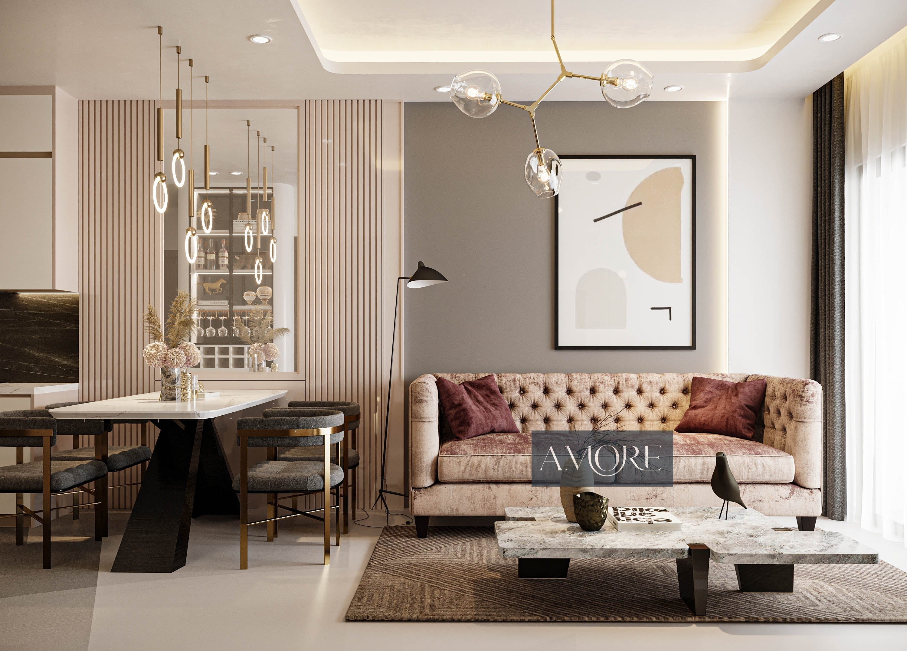 Chesterfield Modern 2 Seater Sofa