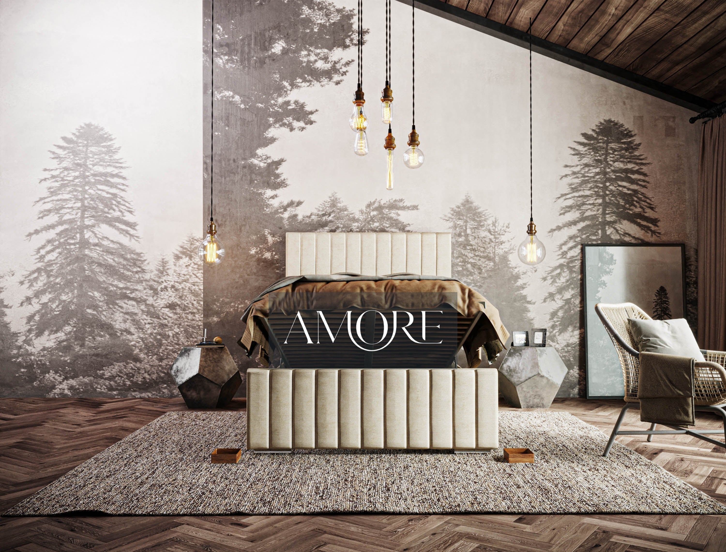 Lanaya Linear Panel Bed - Amore