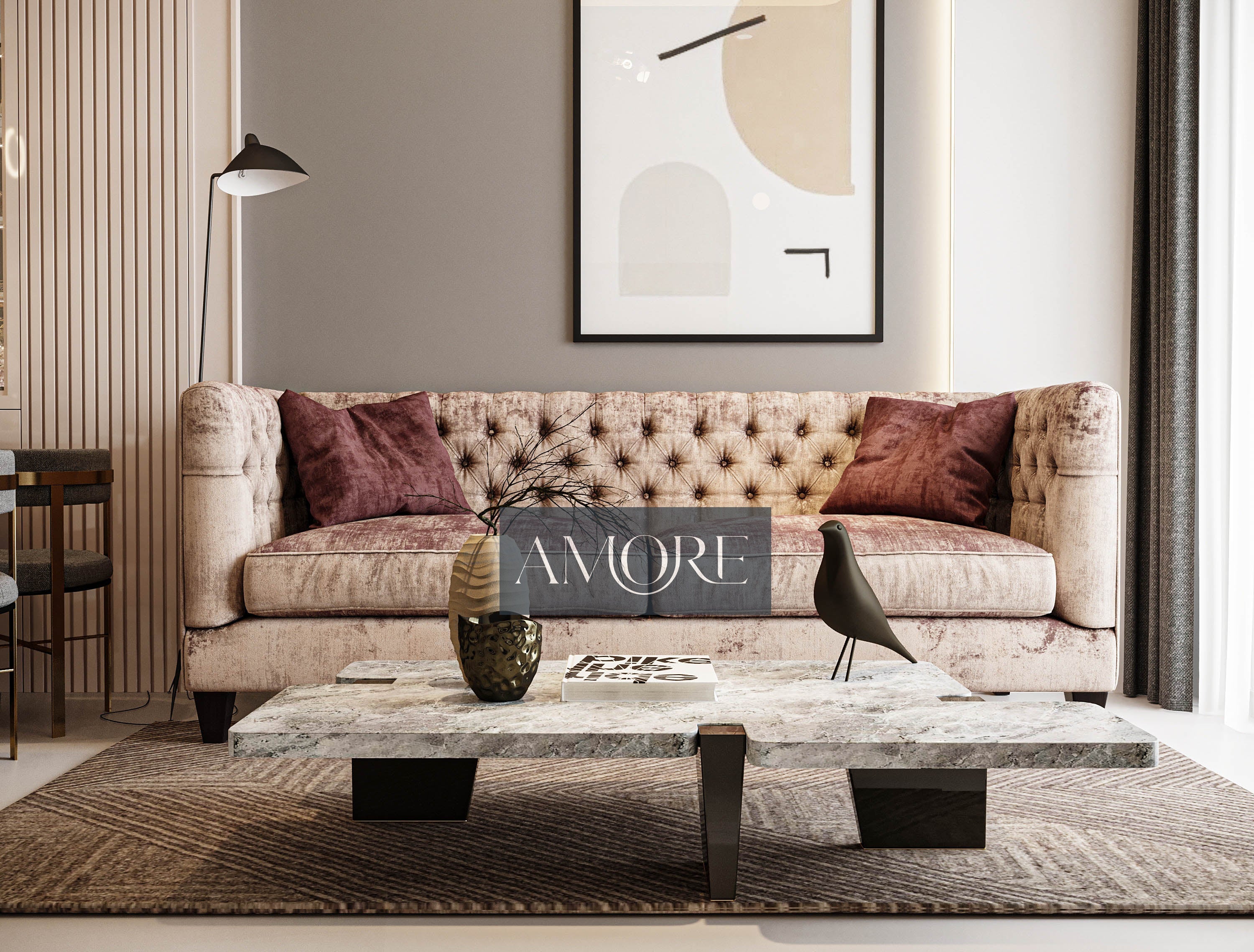 Chesterfield Modern 2 Seater Sofa