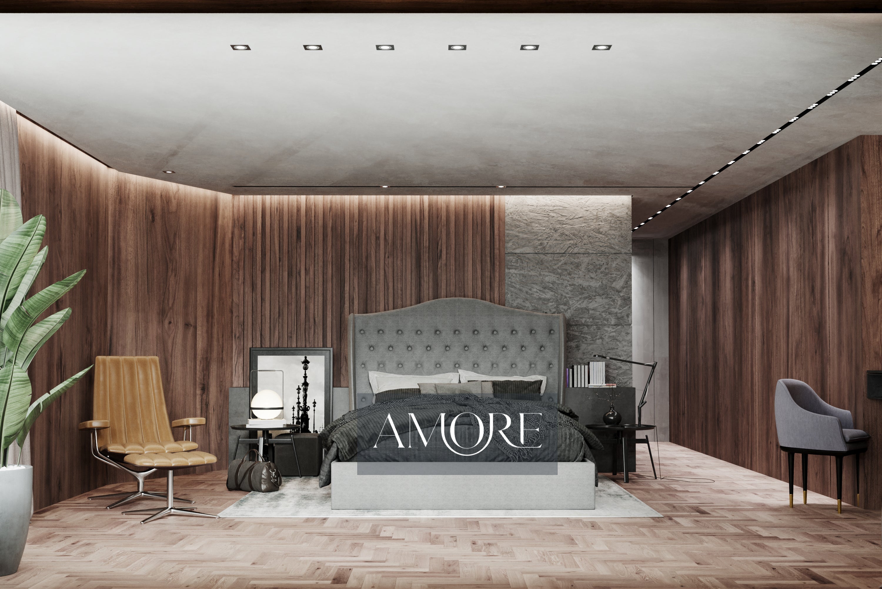 Straight Foot Curva Wing Back Chesterfield Designer Bed