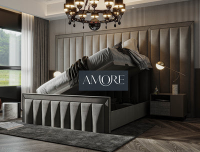 Harold Wide Headboard Divan Ottoman Platform Top Under Storage Bed, Divan Ottoman Bed, Wide Headboard Bed, Tall Headboard Bed, New Bed, Fabric Bed, Upholstered Bed, Platform top bed, Divan Bed, Underbed Storage